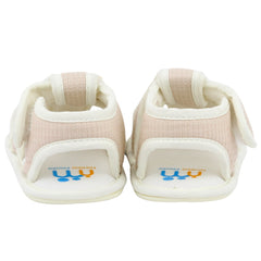 Baby Unisex Cotton Bear Face Brown,White Velcro Sandal-BT5493