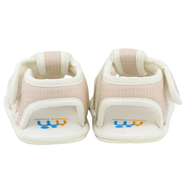 Baby Unisex Cotton Bear Face Brown,White Velcro Sandal-BT5493