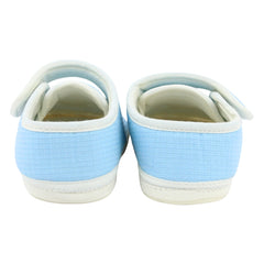Baby Unisex Cotton Bear Face Blue,White Velcro Shoe-BT5496