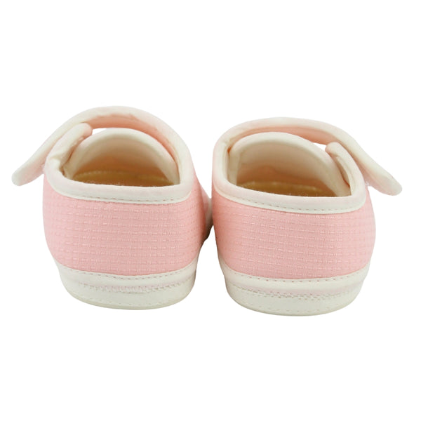 Baby Unisex Cotton Bear Face Pink,White Velcro Shoe-BT5497