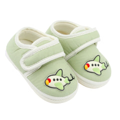 Baby Unisex Cotton Airoplane Green,White Velcro Shoe-BT5498
