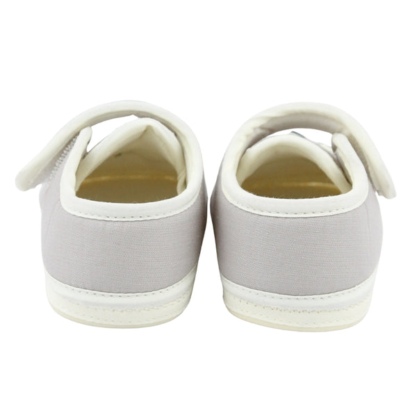 Baby Unisex Cotton Airoplane Grey,White Velcro Shoe-BT5499