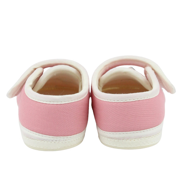 Baby Unisex Cotton Airoplane Pink,White Velcro Shoe-BT5500