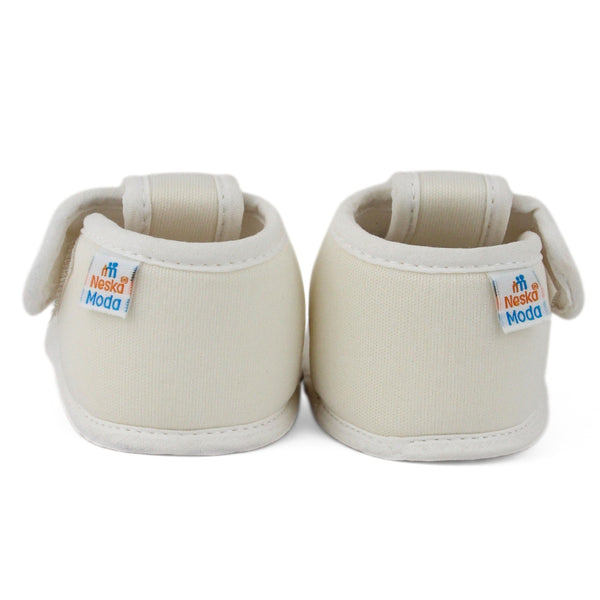 Baby Girls Skin-friendly Cotton Floral White Velcro Sandal Booties-BT5501