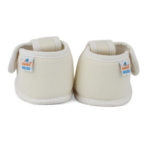 Baby Girls Skin-friendly Cotton Floral White Velcro Sandal Booties-BT5502