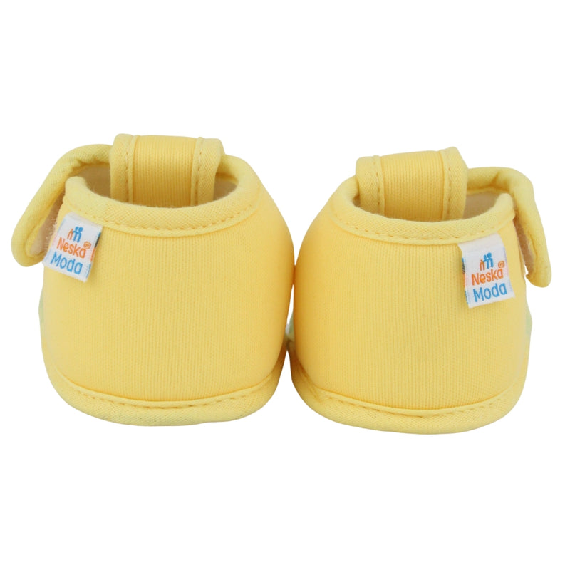 Baby Girls Cotton Floral Green,Yellow Velcro Sandal-BT5503