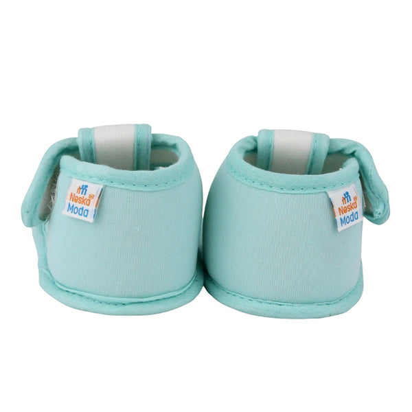 Baby Girls Cotton Floral Green Velcro Sandal-BT5505