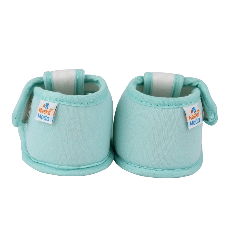 Baby Girls Cotton Floral Green Velcro Sandal-BT5505