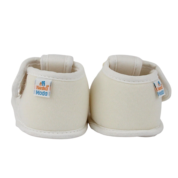 Baby Girls Cotton Floral White Velcro Sandal-BT5507
