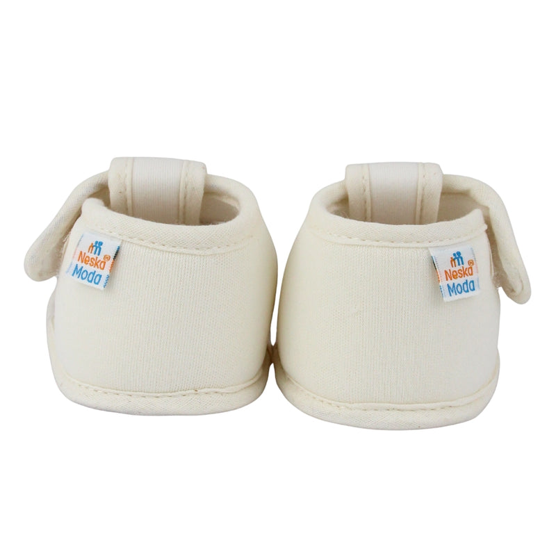 Baby Girls Cotton Floral Brown,White Velcro Sandal-BT5508