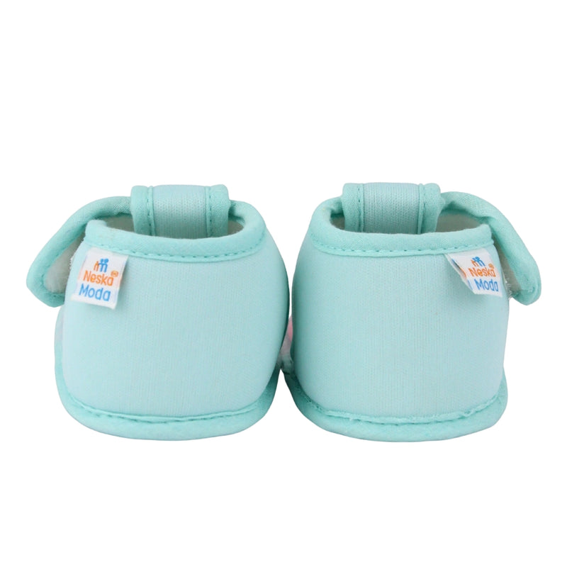 Baby Girls Cotton Floral Pink,Green Velcro Sandal-BT5509