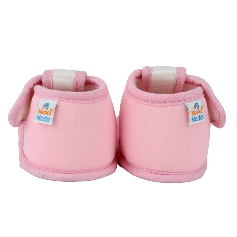 Baby Girls Cotton Floral Pink Velcro Sandal-BT5510