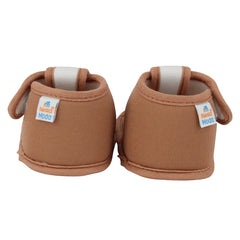 Baby Girls Cotton Floral Brown Velcro Sandal-BT5512