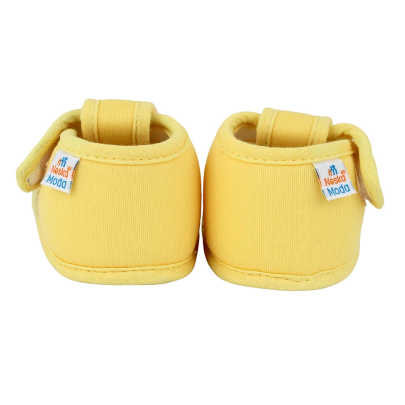 Baby Girls Cotton Floral Purple,Yellow Velcro Sandal-BT5513