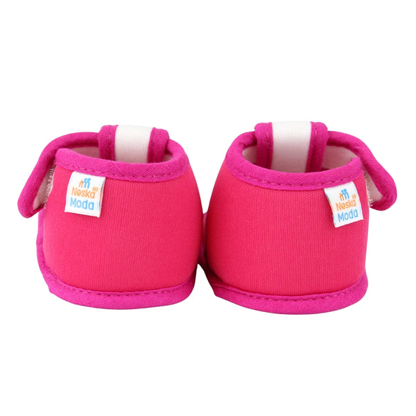 Baby Girls Cotton Floral Pink Velcro Sandal-BT5515