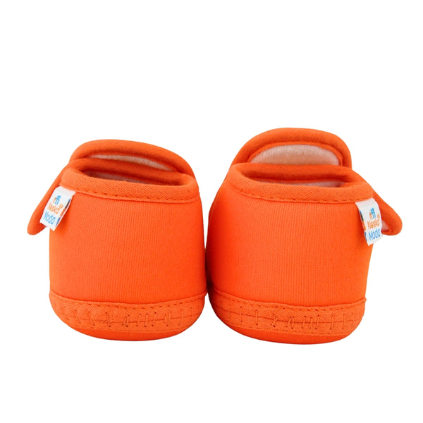 Baby Girls Cotton Floral Yellow,Orange Velcro Shoe-BT5517