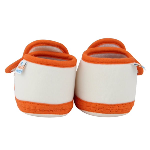 Baby Girls Cotton Floral Orange,White Velcro Shoe-BT5518