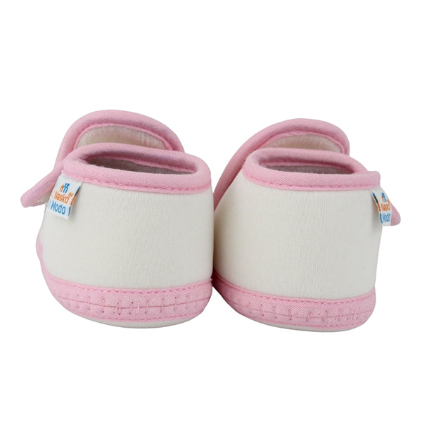 Baby Girls Cotton Floral Pink,White Velcro Shoe-BT5522