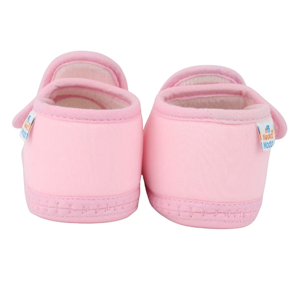 Baby Girls Cotton Floral White,Pink Velcro Shoe-BT5523