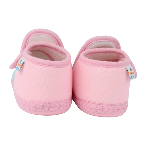 Baby Girls Cotton Floral Green,Pink Velcro Shoe-BT5524