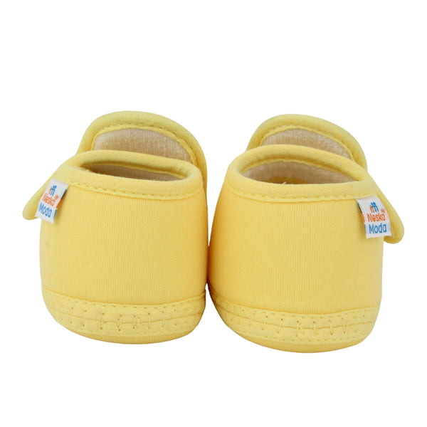 Baby Girls Cotton Floral Brown,Yellow Velcro Shoe-BT5527