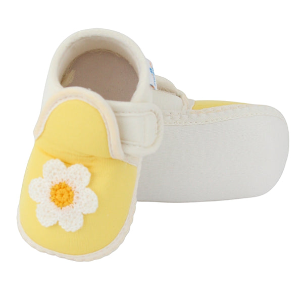 Baby Girls Cotton Floral Yellow,White Velcro Shoe-BT5530