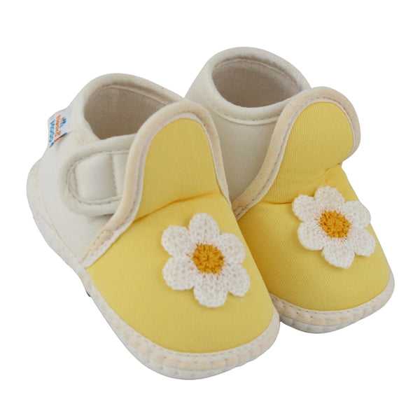 Baby Girls Cotton Floral Yellow,White Velcro Shoe-BT5530