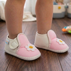 Baby Girls Cotton Floral Pink,White Velcro Shoe-BT5531