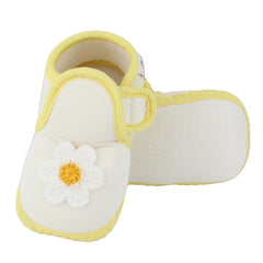 Baby Girls Cotton Floral White Velcro Shoe-BT5532