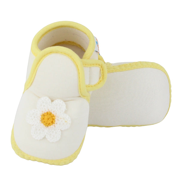 Baby Girls Cotton Floral White Velcro Shoe-BT5532