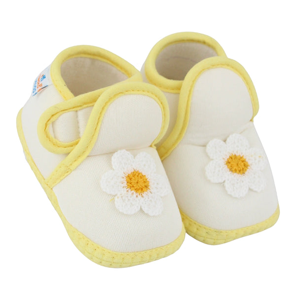 Baby Girls Cotton Floral White Velcro Shoe-BT5532