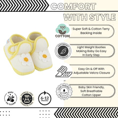 Baby Girls Cotton Floral White Velcro Shoe-BT5532