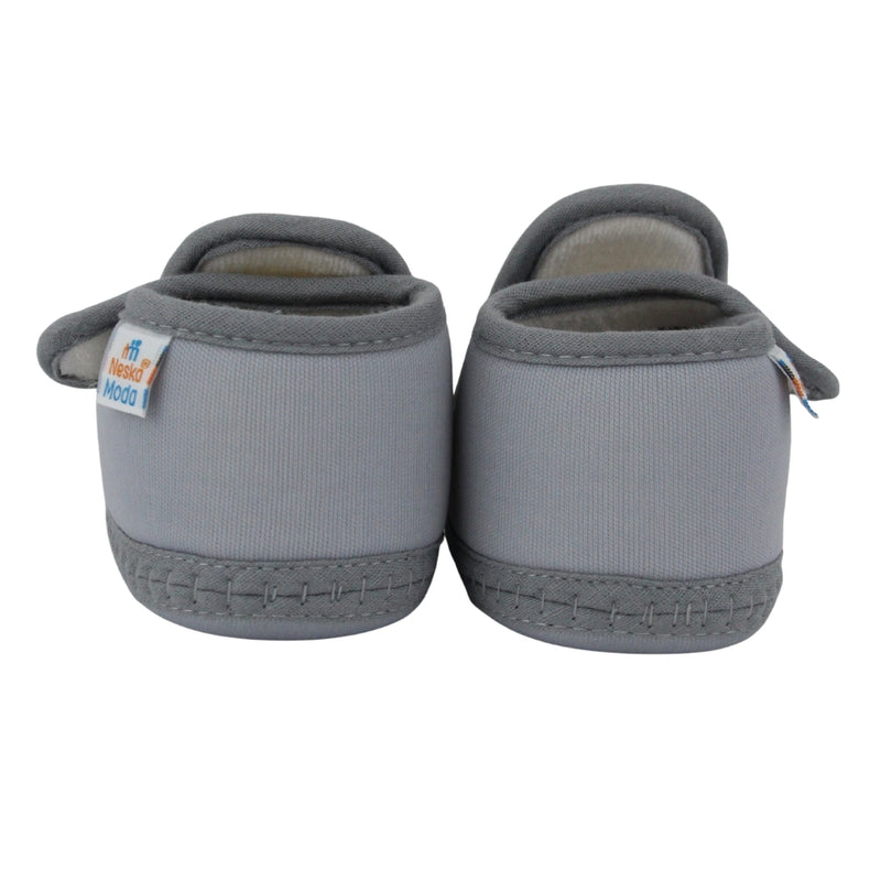 Baby Girls Cotton Floral Yellow,Grey Velcro Shoe-BT5533