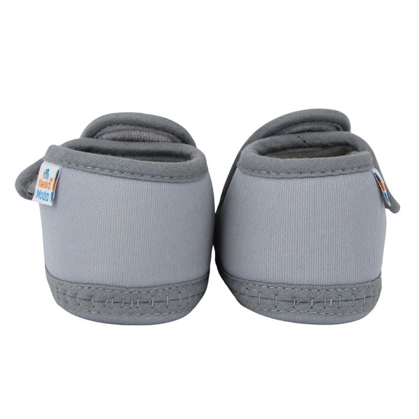 Baby Girls Cotton Floral Grey,Black Velcro Shoe-BT5534