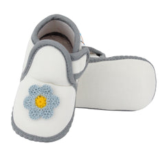 Baby Girls Cotton Floral White Velcro Shoe-BT5535