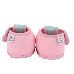 Baby Girls Skin-friendly Cotton Floral Green,Pink Velcro Sandal Booties-BT5537