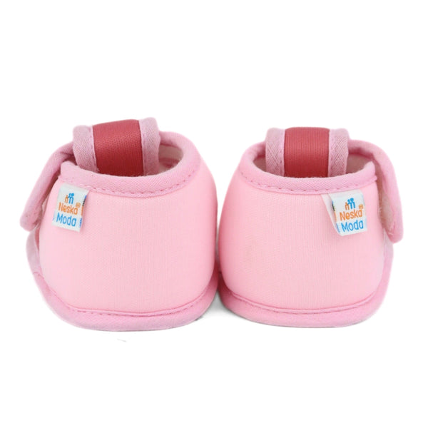 Baby Girls Skin-friendly Cotton Floral Red,Pink Velcro Sandal Booties-BT5538