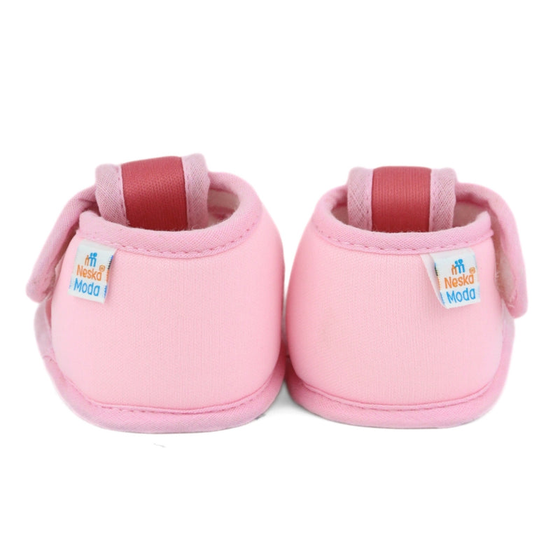 Baby Girls Skin-friendly Cotton Floral Red,Pink Velcro Sandal Booties-BT5538