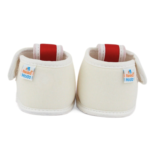Baby Girls Skin-friendly Cotton Floral Red,White Velcro Sandal Booties-BT5541