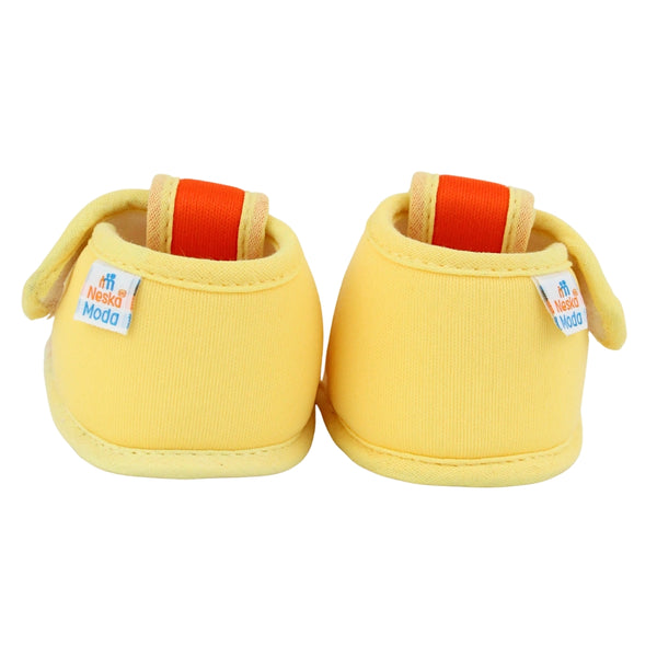 Baby Girls Skin-friendly Cotton Floral Orange,Yellow Velcro Sandal Booties-BT5543