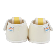 Baby Girls Skin-friendly Cotton Floral Yellow,White Velcro Sandal Booties-BT5545