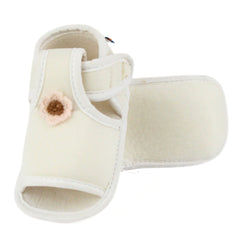 Baby Girls Skin-friendly Cotton Floral White Velcro Sandal Booties-BT5547
