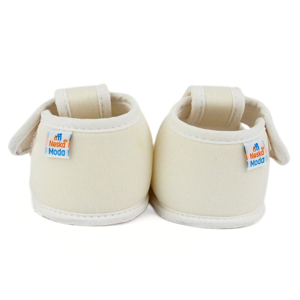 Baby Girls Skin-friendly Cotton Floral White Velcro Sandal Booties-BT5547