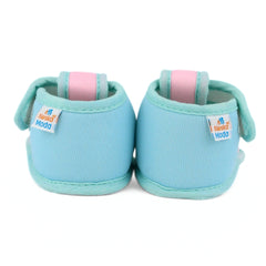 Baby Girls Skin-friendly Cotton Floral Pink,Green Velcro Sandal Booties-BT5550