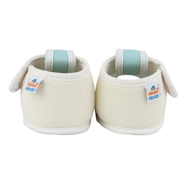 Baby Girls Skin-friendly Cotton Floral Green,White Velcro Sandal Booties-BT5552