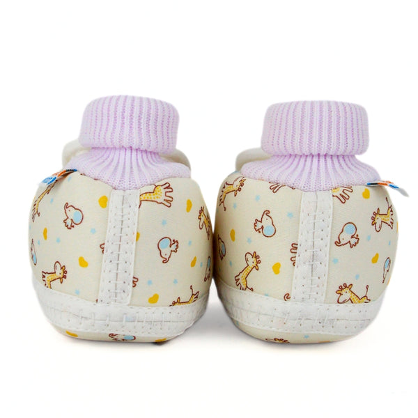 Baby Unisex Giraffe Printed Soft Cotton Pre-Walker White,Yellow Rabbit Face Shoe Booties-BT5571