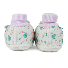 Baby Unisex Elephant Printed Soft Cotton Pre-Walker White,Green Rabbit Face Shoe Booties-BT5572