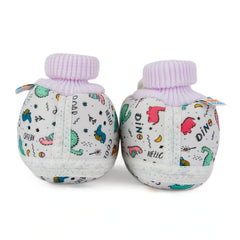 Baby Unisex Elephant Printed Soft Cotton Pre-Walker White Rabbit Face Shoe Booties-BT5575