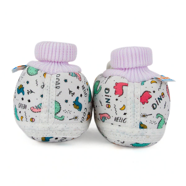 Baby Unisex Elephant Printed Soft Cotton Pre-Walker White Rabbit Face Shoe Booties-BT5575