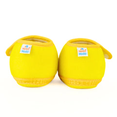 Baby Girls Velboa Butterfly White,Yellow Velcro Shoe Booties-BT5586